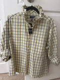 The Audrey — Yellow Plaid Ruffled Collar Shirt — Large